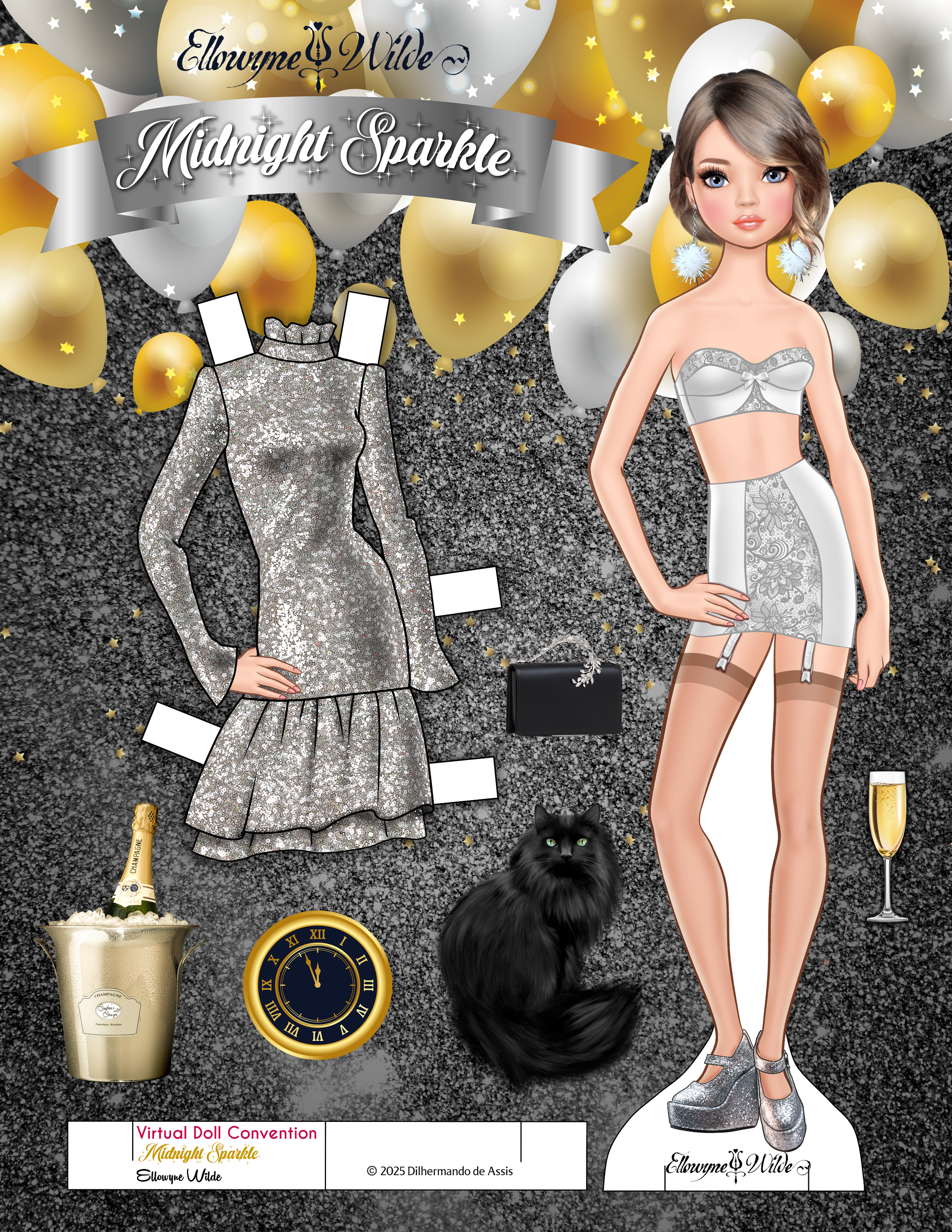 Extra in Italy” Ellowyne Wilde Paper Doll – Illustrated by